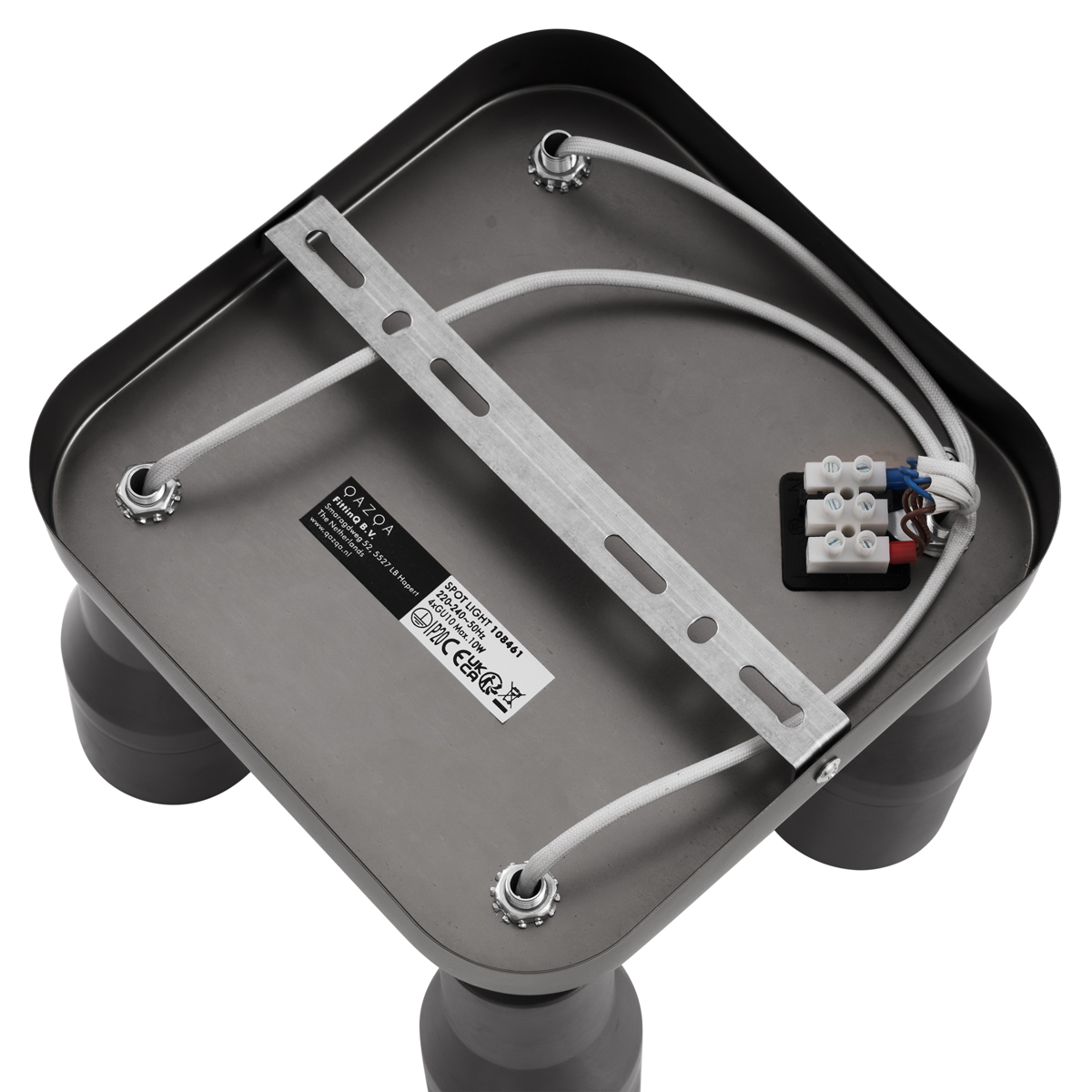 Faretto da soffitto quadrato GU10 50 mm 4 luci colore canna di fucile - Stanley