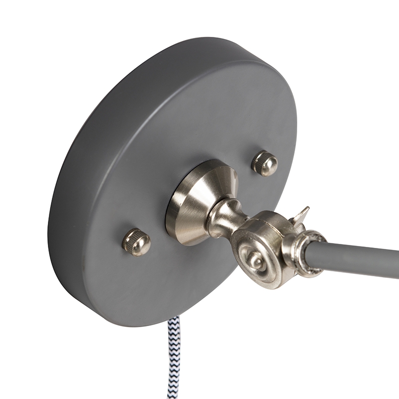 Lampada da parete industriale grigia regolabile - Dazzle