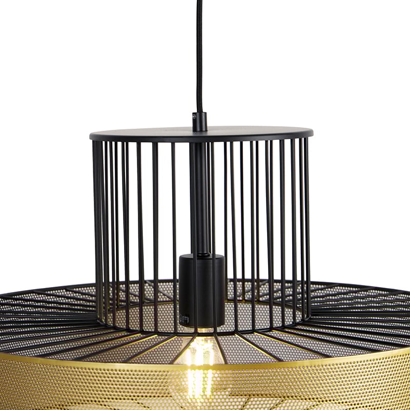 Design Pendant Light Gold with Black 50 cm - Tess
