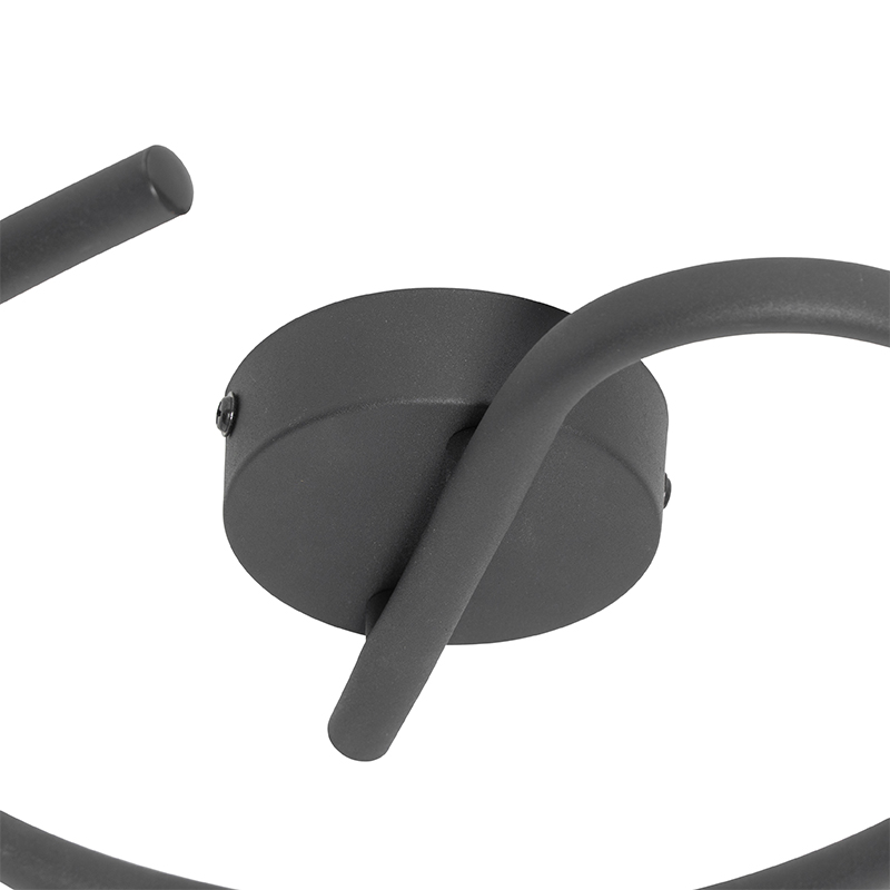 Plafoniera di design nera con oro 3 luci rotonda - Noud