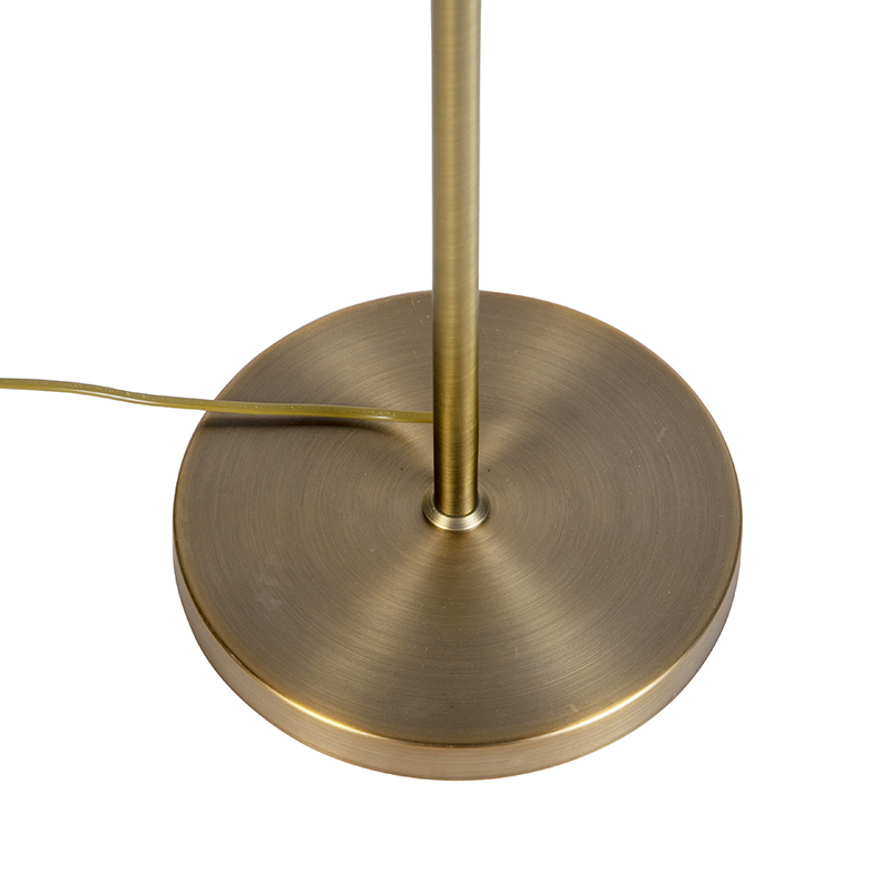 Lampadaire bronze avec abat-jour plissé crème 45 cm réglable - Parte