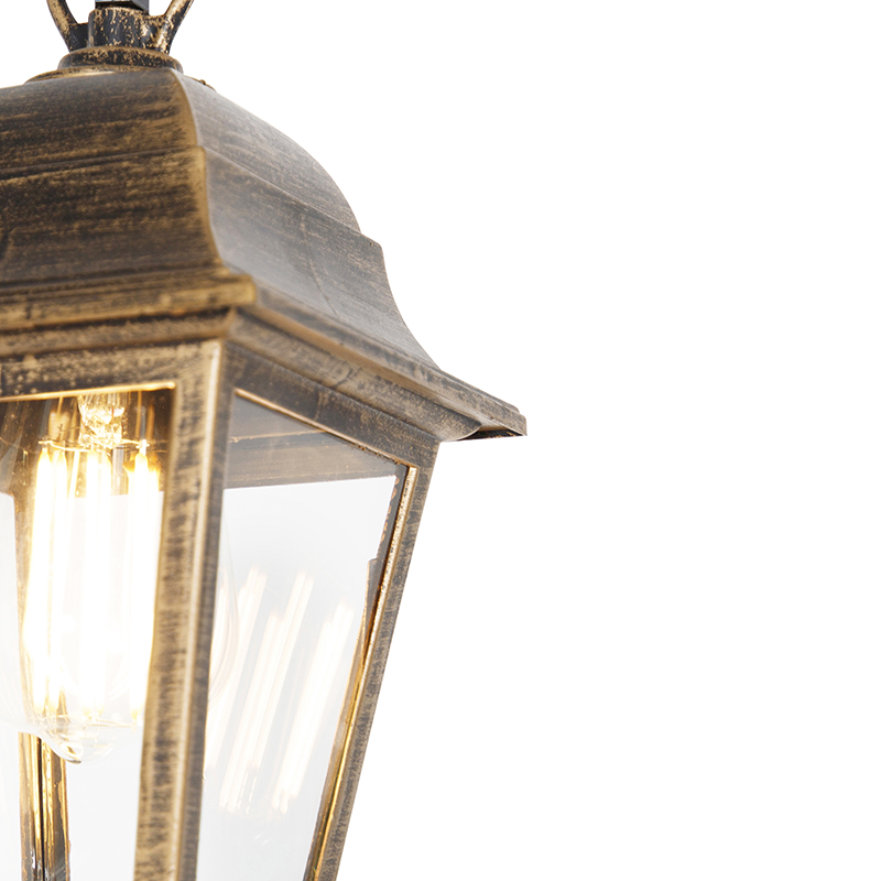Lampada a sospensione da esterno classica oro antico IP44 - Capital