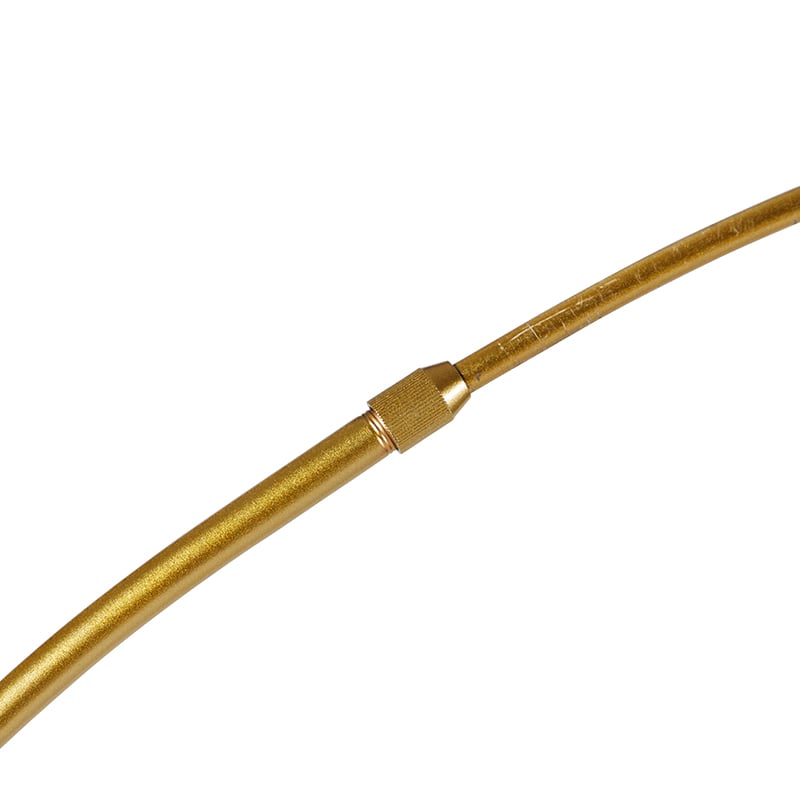 Lampe à arc moderne en laiton avec abat-jour blanc - Arc Basic