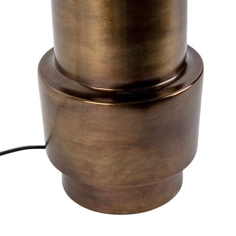 Art Deco Table Lamp Bronze Velvet Lampshade Green with Gold 50 cm - Bruut