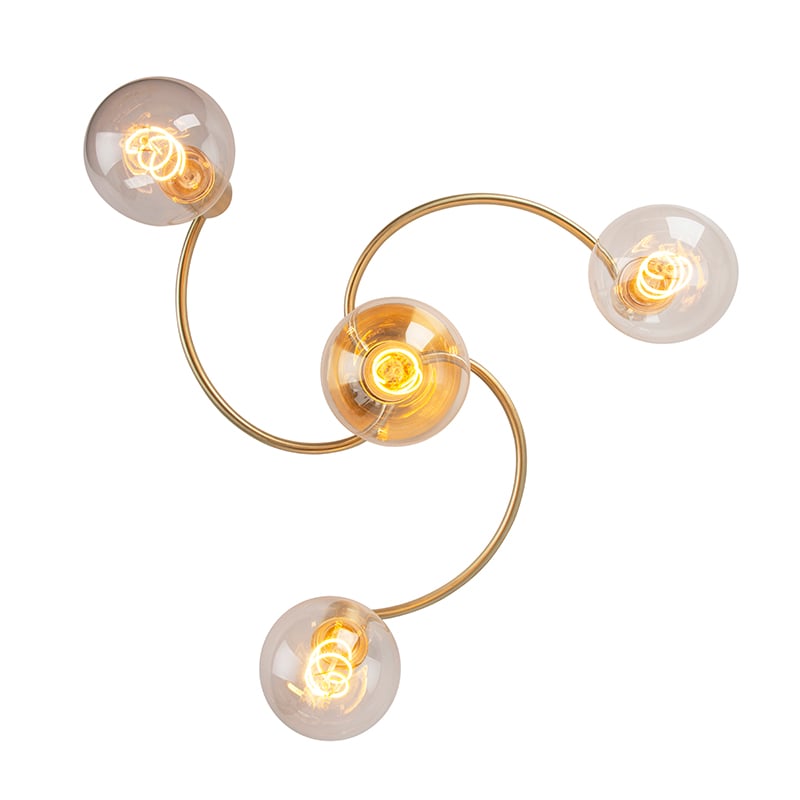 Art Deco Ceiling Light Brass 4-Light - Facile