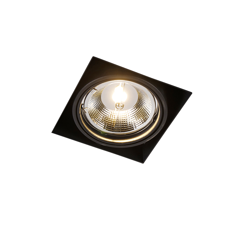 Qazqa Oneon Einbaustrahler Schwarz – Randlos & Modern – Für GU10-Lampen – Dimmbar