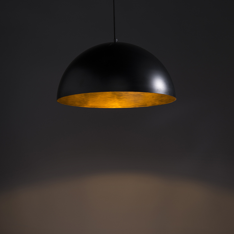 Industrial Pendant Light Black with Gold 50 cm - Magna Eco