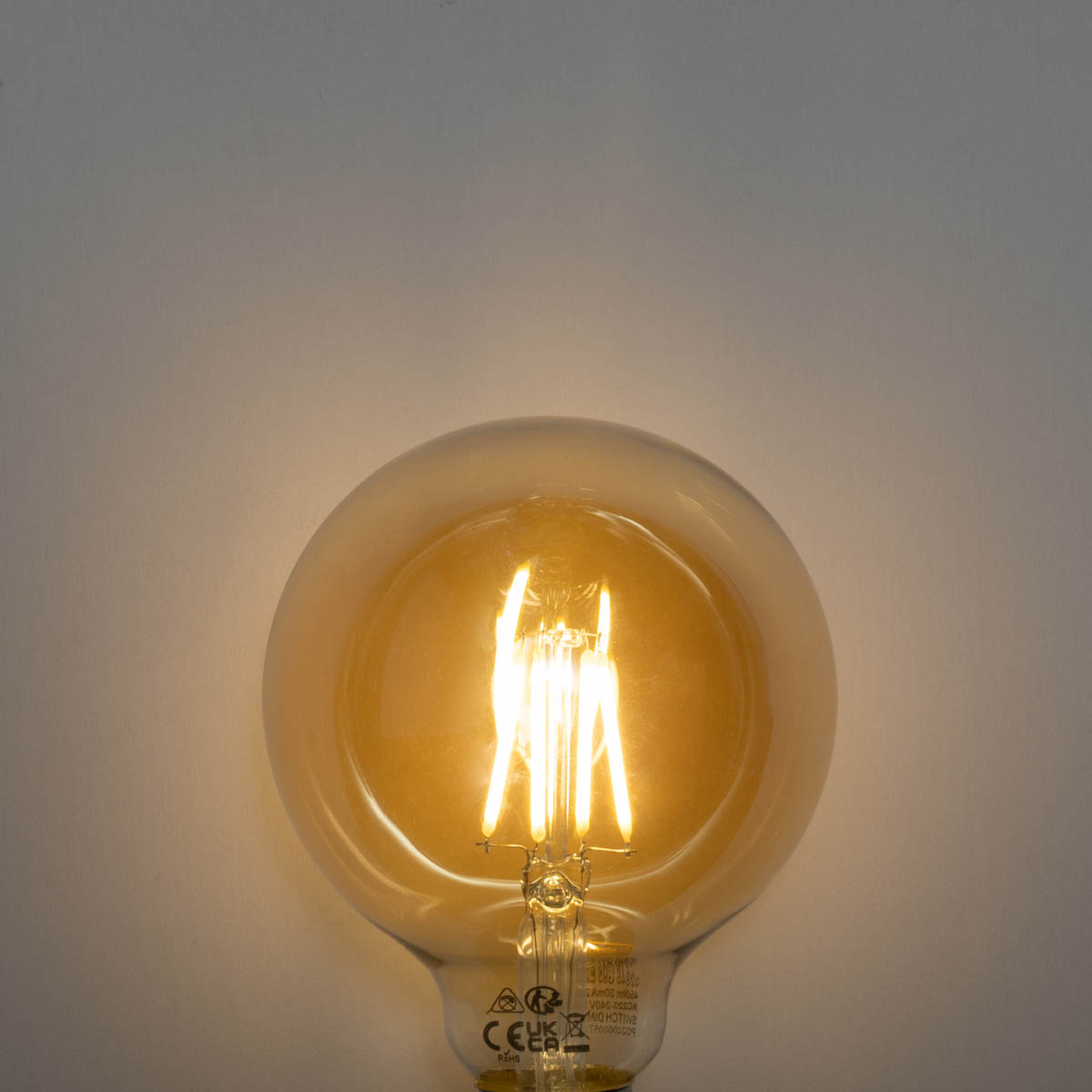 Set of 5 E27 3-Step Dimmable LED Bulb Gold G95 4W 450lm 2700K
