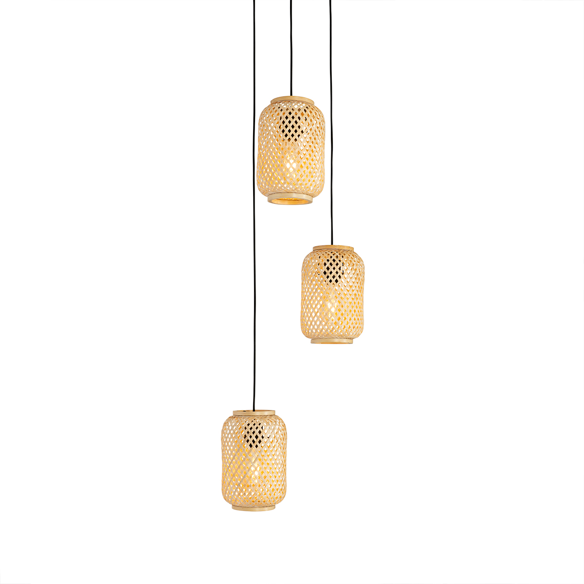 Oriental Pendant Light Bamboo 3-Light - Yvonne