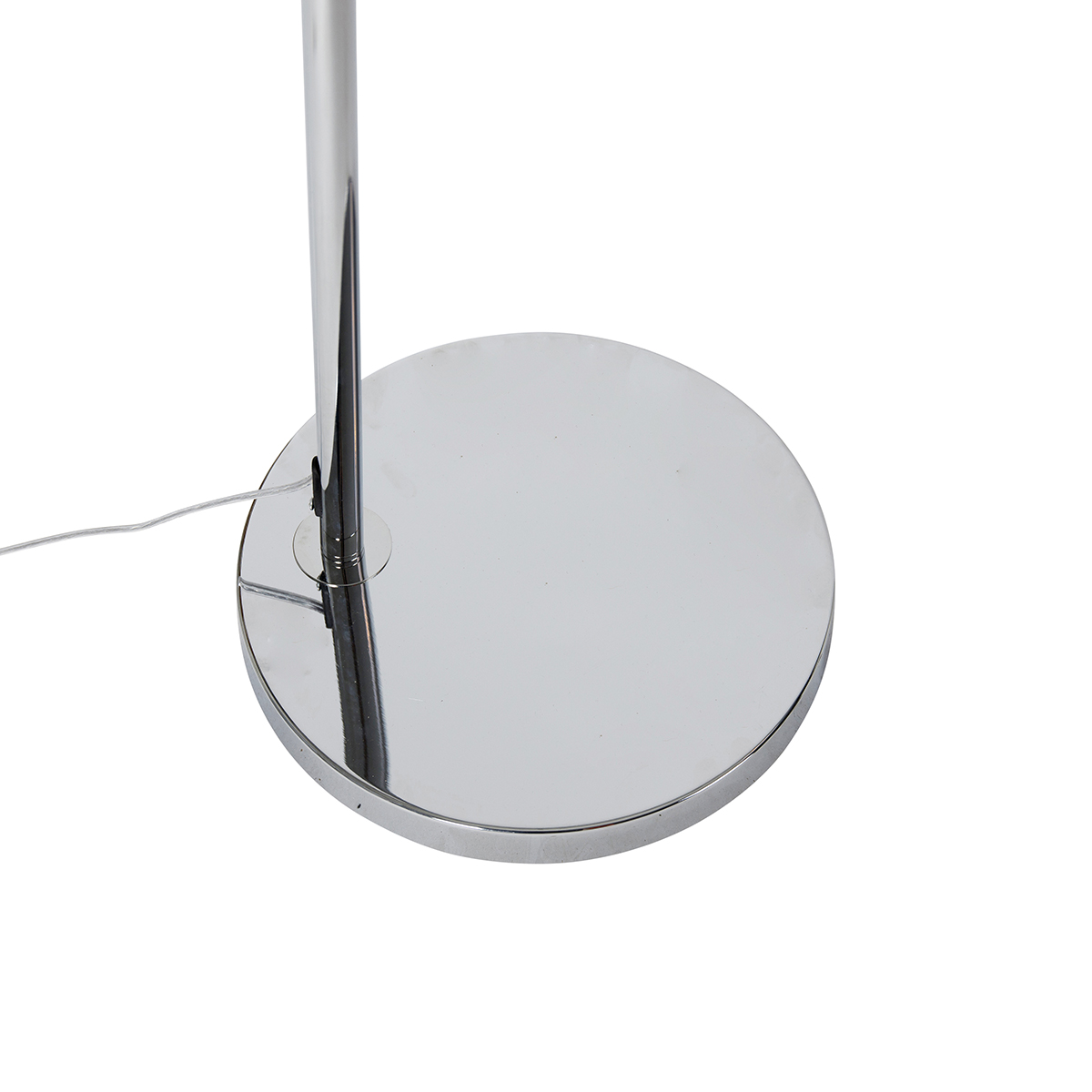 Lampada ad arco moderna cromata con paralume bianco - Arc Basic