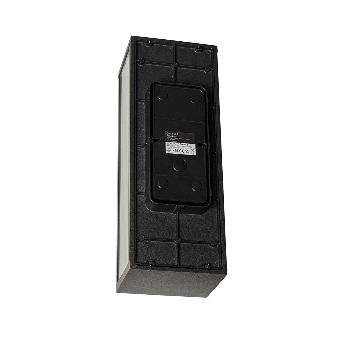 Applique murale d'extérieur noire avec verre nervuré 2 lumières IP44 - Charlois