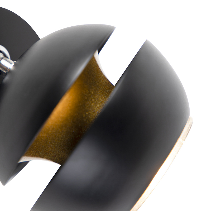 Modern Spotlight 1-Light Black with Gold Interior - Buell Deluxe