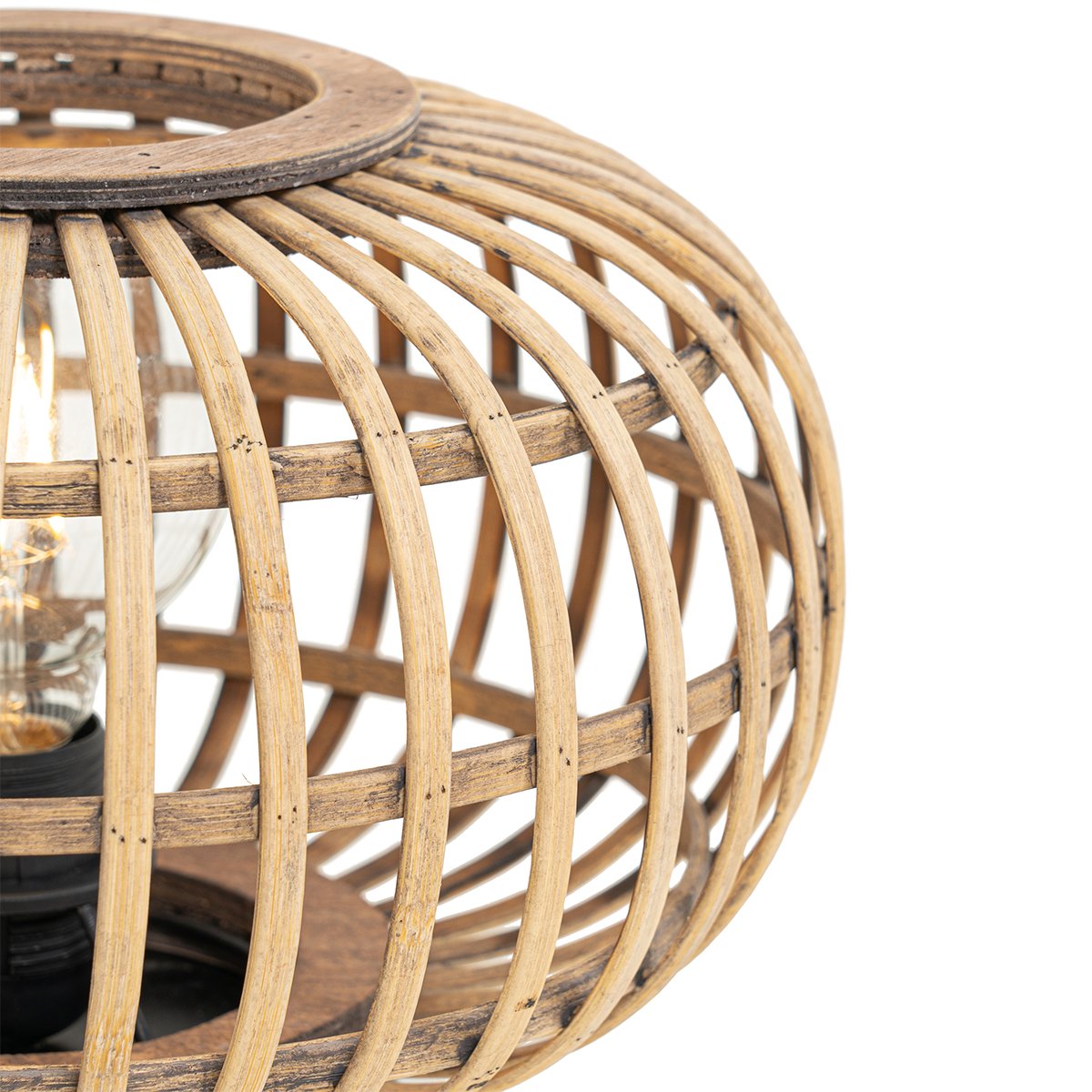 Oriental Table Lamp Black with Bamboo - Amira
