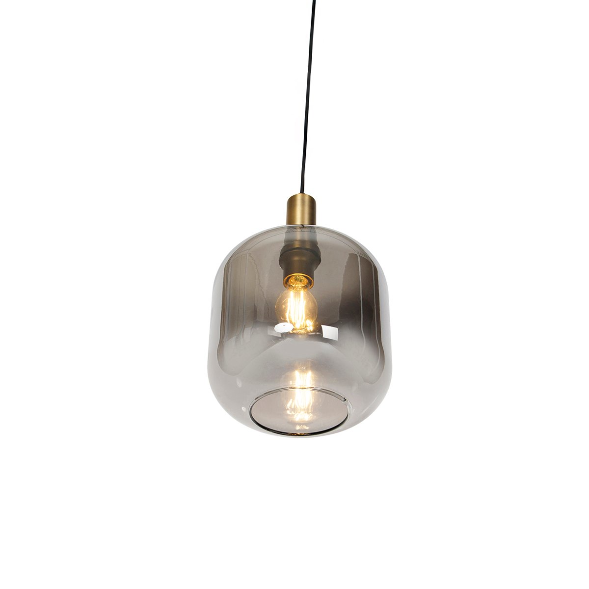 Design Pendant Light Black with Gold and Smoke Glass - Zuzanna
