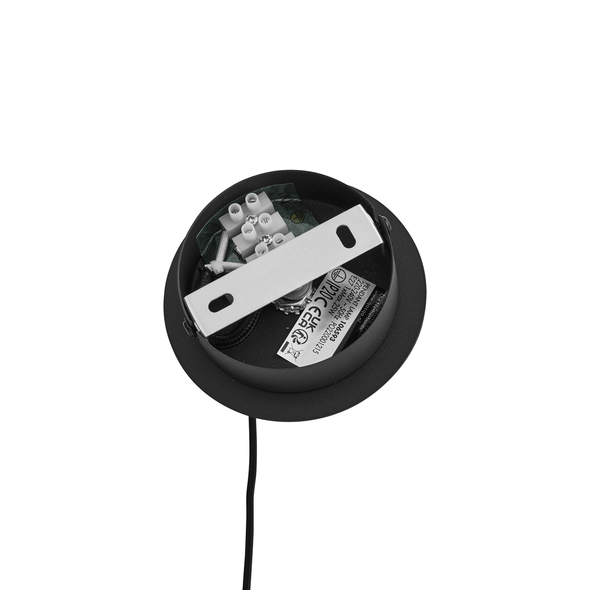 Lampada a sospensione Art Déco nera con vetro fumé - VIDRO