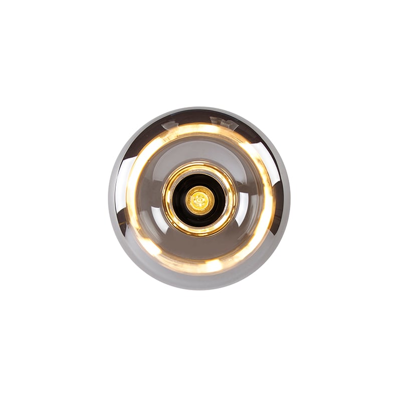 Art Deco Ceiling Light Black with Smoke Glass - Busa