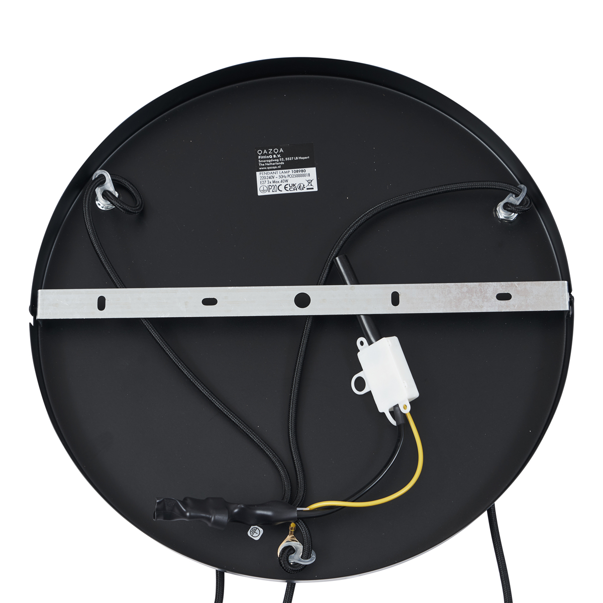 Suspension rétro noire avec 3 lumières taupe - Felt