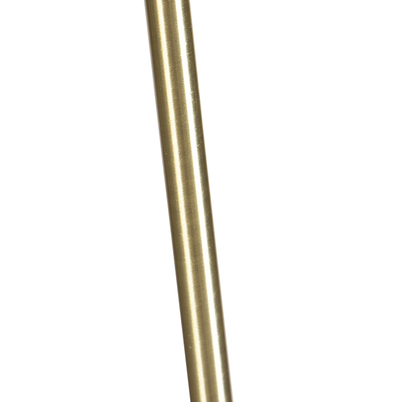 Lampada da terra oro/ottone con paralume in lino nero 45 cm - Parte