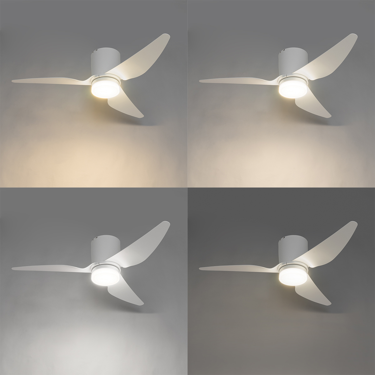 Ventilador de techo blanco 123cm con LED regulable con mando a distancia - Patty