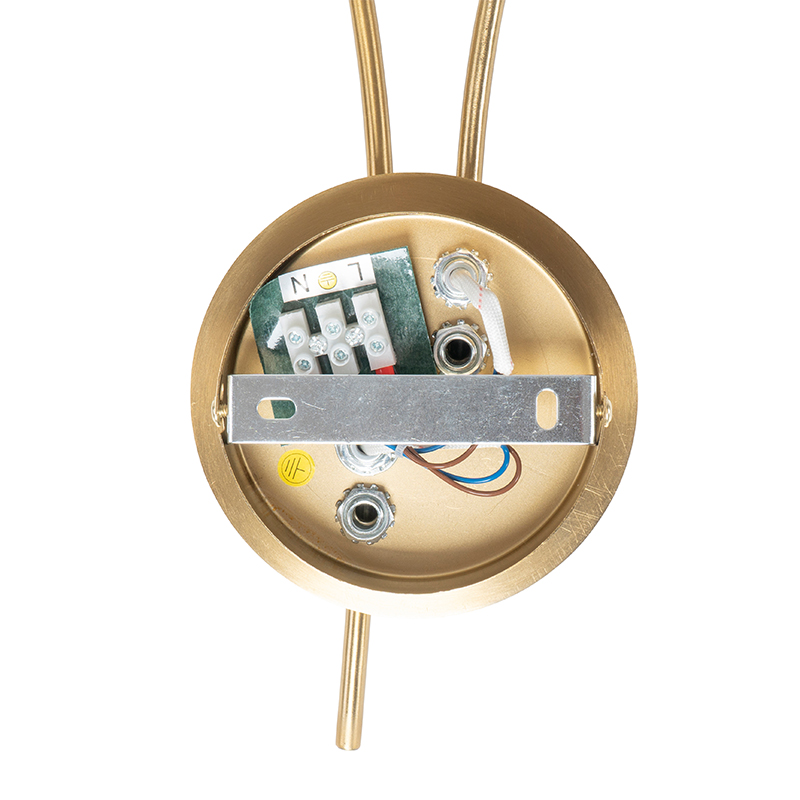 Moderne Wandleuchte Gold 2-Licht mit Rauchglas - Athen