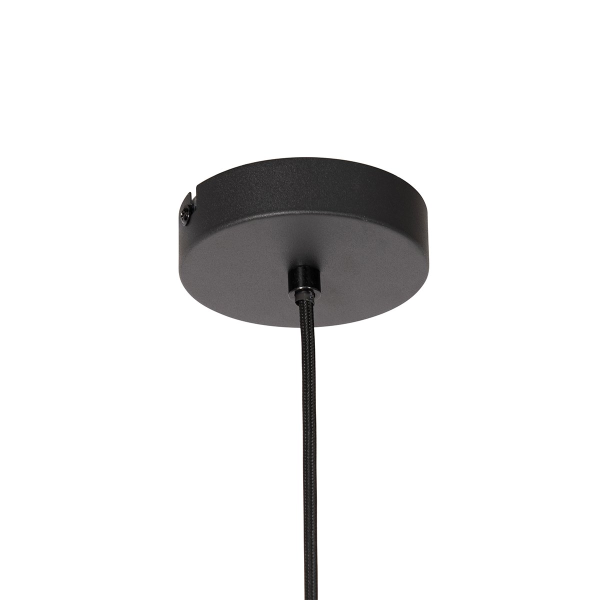 Art Deco Pendant Light Black with Amber Glass - Bizle