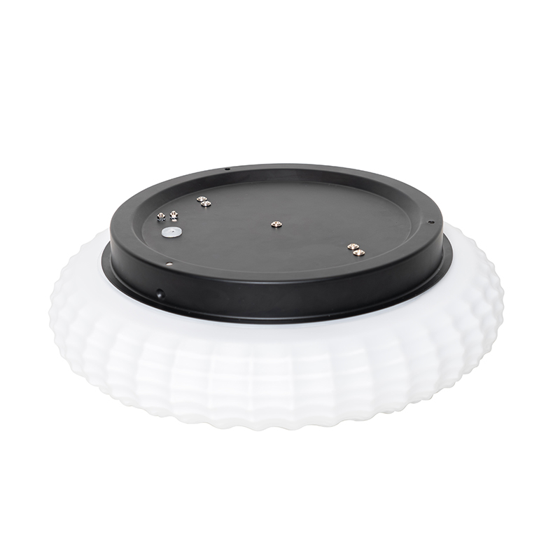 Klassische Deckenleuchte schwarz mit Opalglas 35 cm IP44 - Nohmi