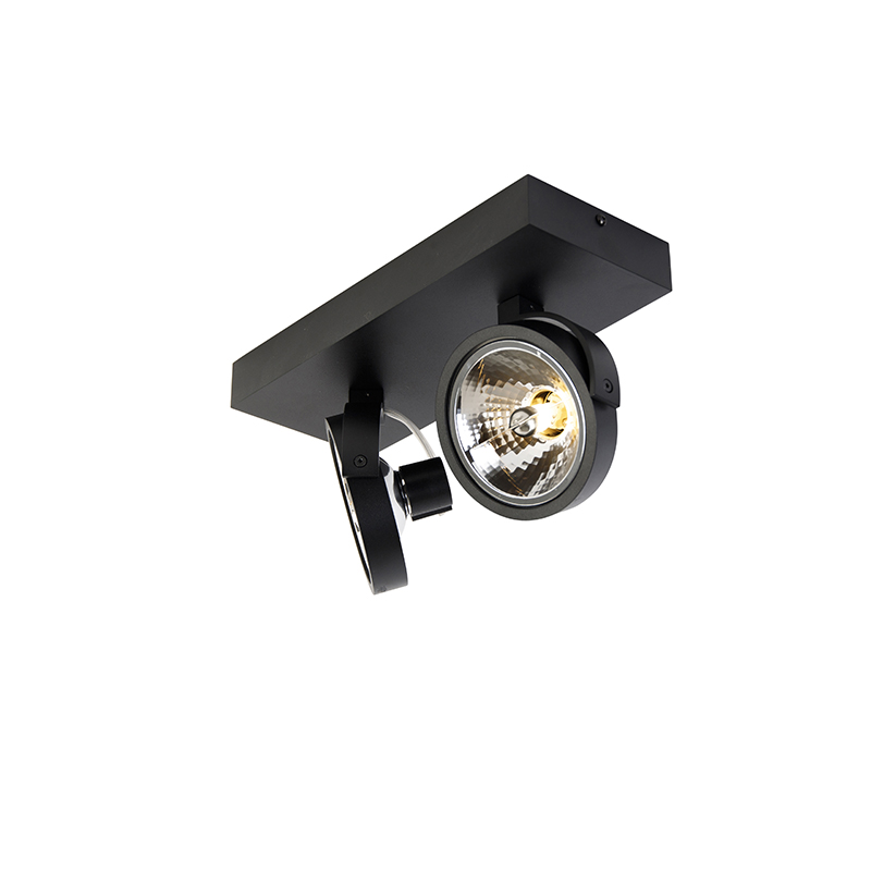 Foco de diseño negro ajustable 2-luces - Go