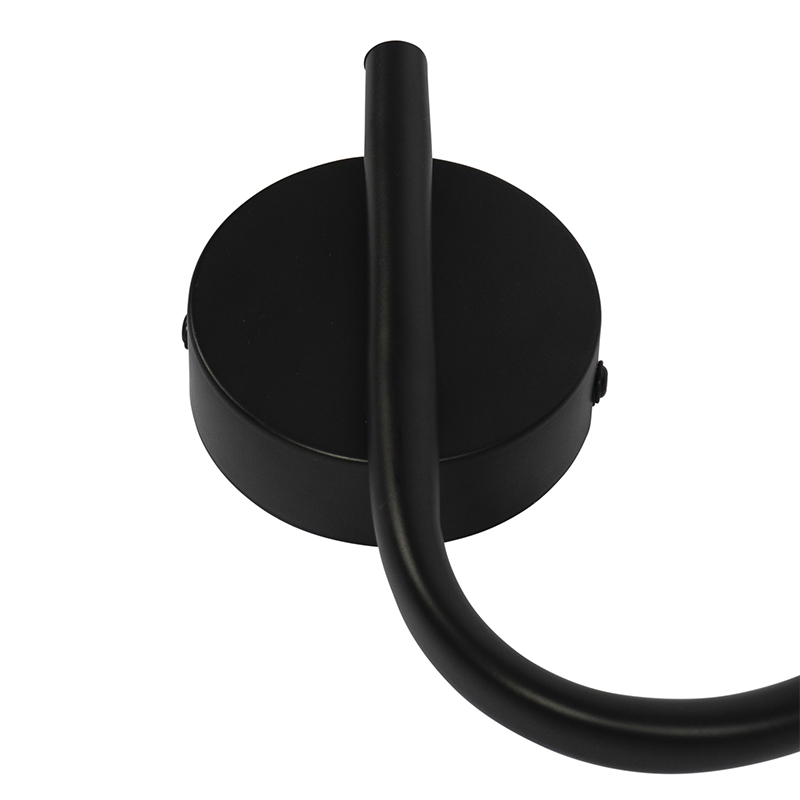 Black Ceiling Light 44.5 cm with Smoke Glass 3-Light - Vidro