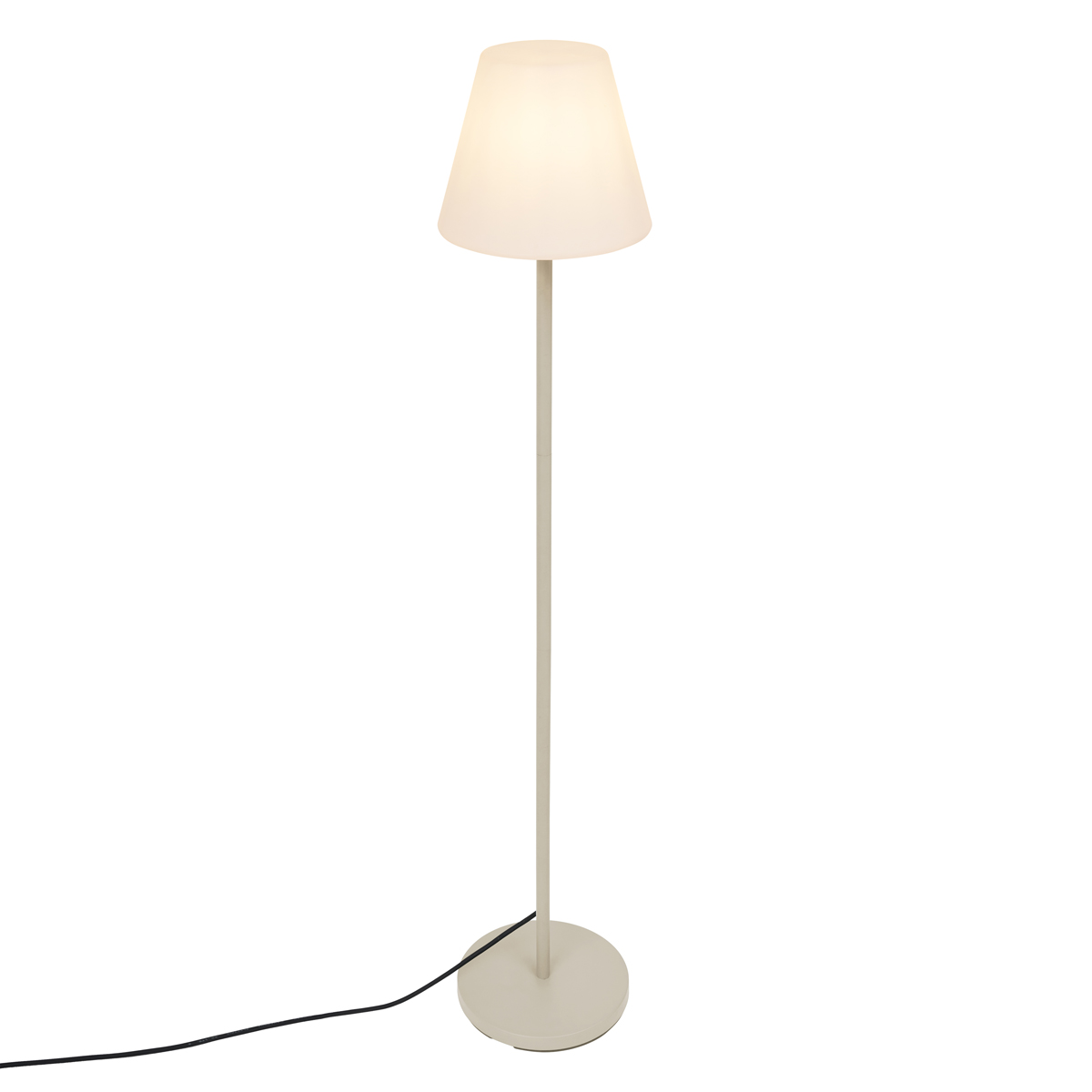 Lámpara de pie para exterior beige con pantalla blanca IP65 - Virginia
