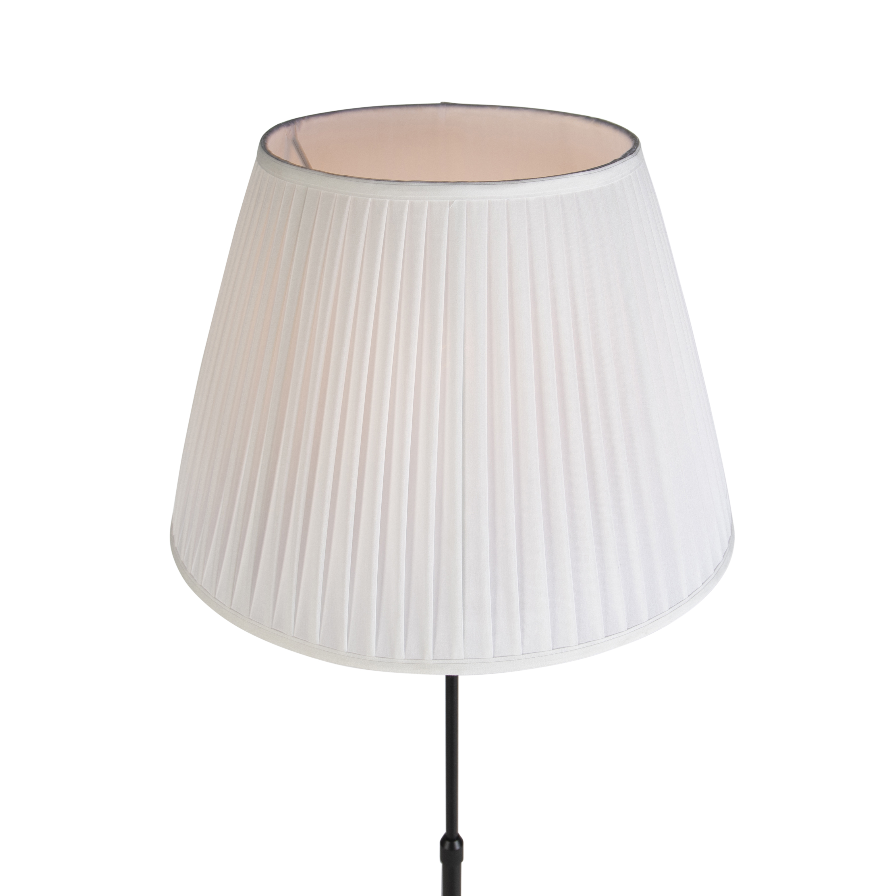 Lampada da terra nera con paralume plissettato crema 45 cm regolabile - Parte