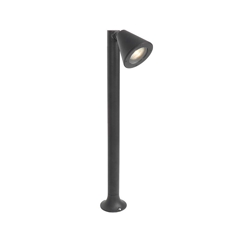 Bollard moderno para exteriores negro 60 cm IP44 regulable - Ciara