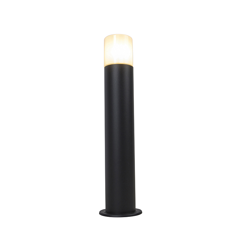Lampe d'extérieur noire avec abat-jour blanc opale 50 cm - Odense