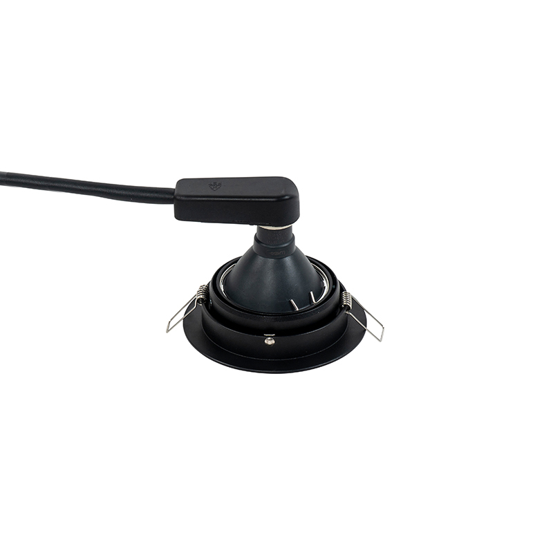 Foco empotrado redondo negro ajustable - Chuck 70