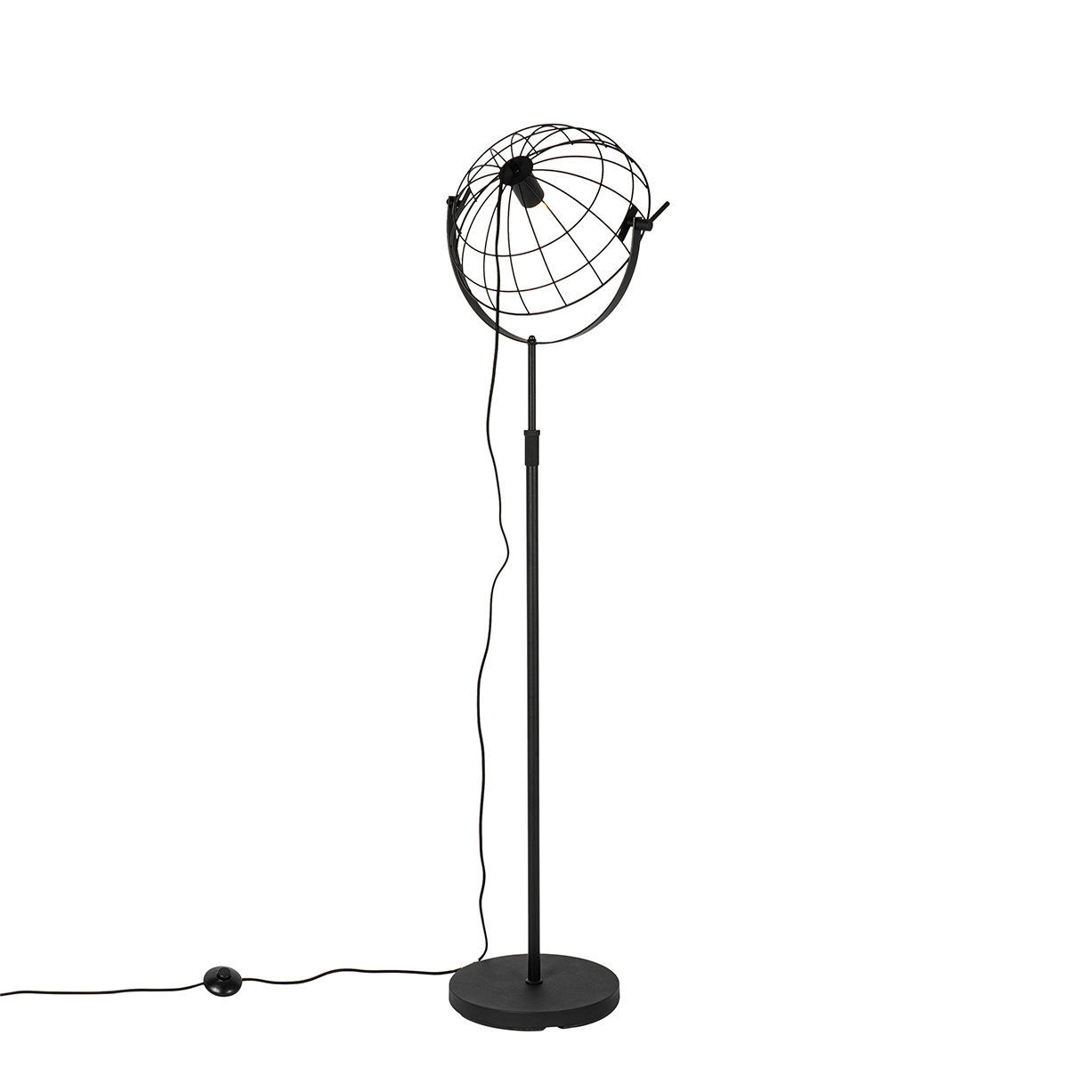 Industrielle Stehleuchte schwarz 35 cm verstellbar - Hanze