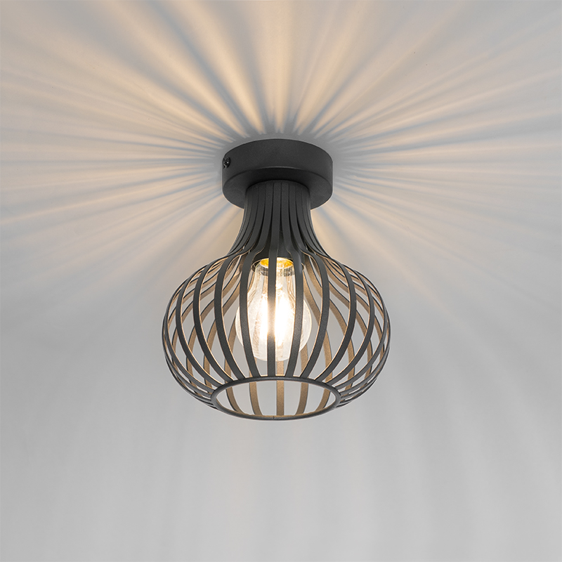 Modern Ceiling Light Black 18 cm - Saffira