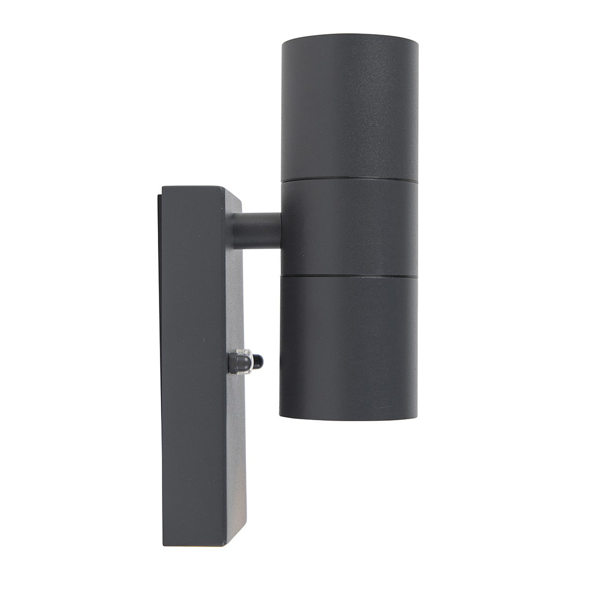 Set de 2 apliques de pared para exterior gris oscuro 2 luces sensor crepuscular - Duo