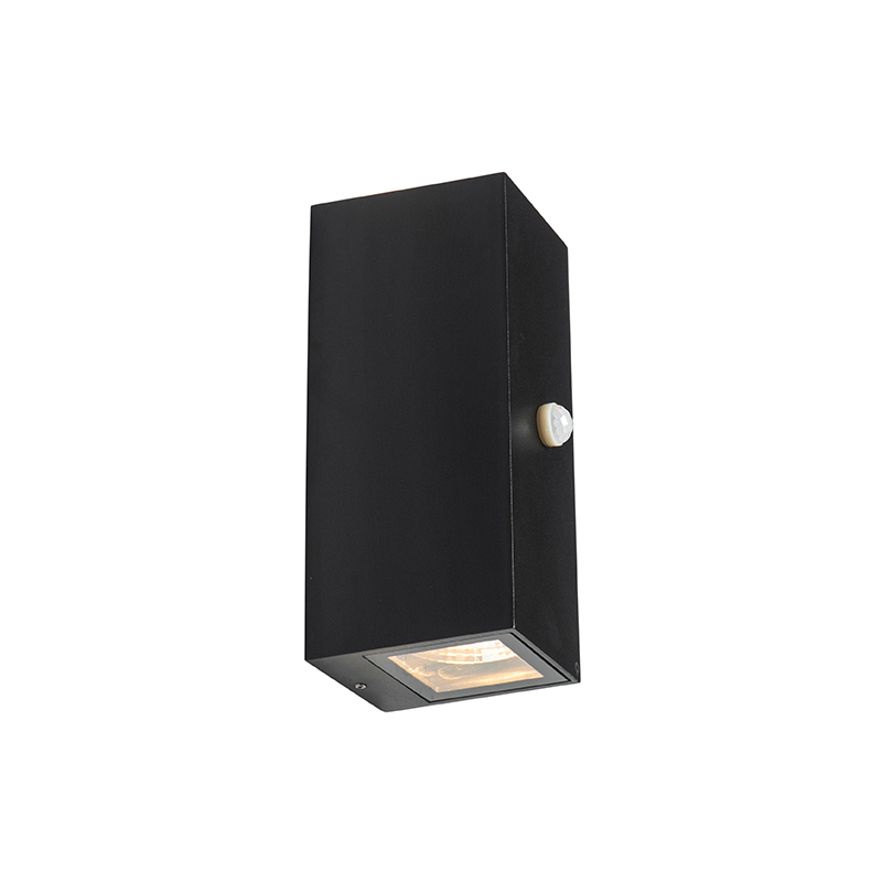 Moderne Wandleuchte schwarz IP44 mit Bewegungsmelder - Baleno II