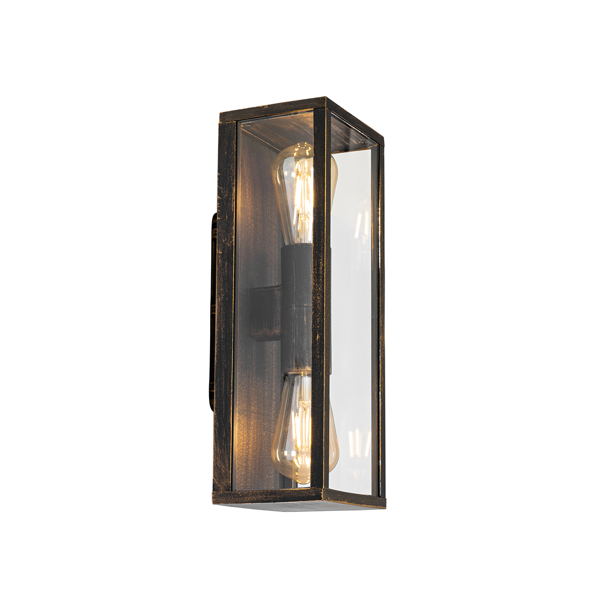 Applique da parete vintage oro antico 38 cm 2 luci IP44 - Charlois