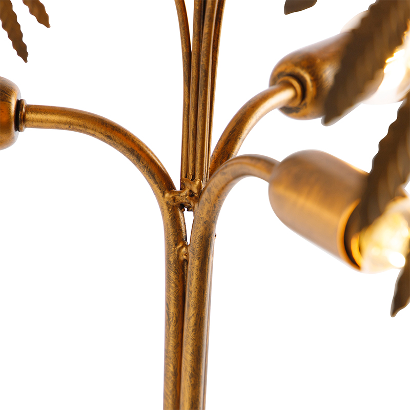 Art Deco Tischlampe Gold 3-Licht - Botanica
