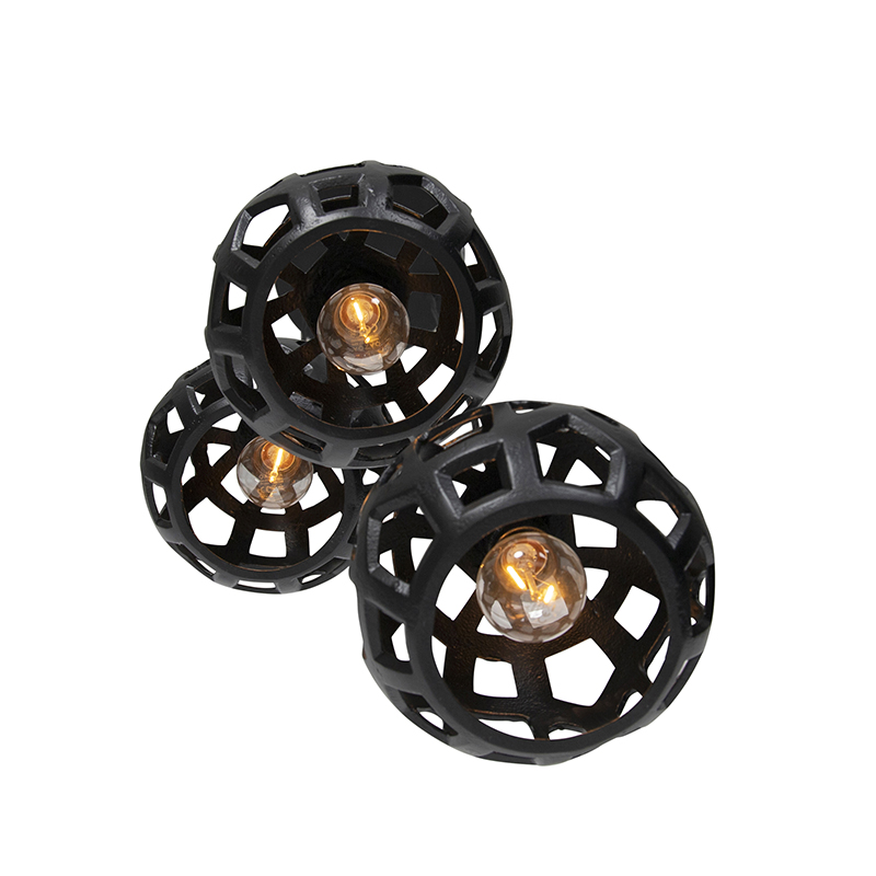 Lámpara Colgante Industrial Negra Malla 4 Luces - Cage | Leroy Merlin