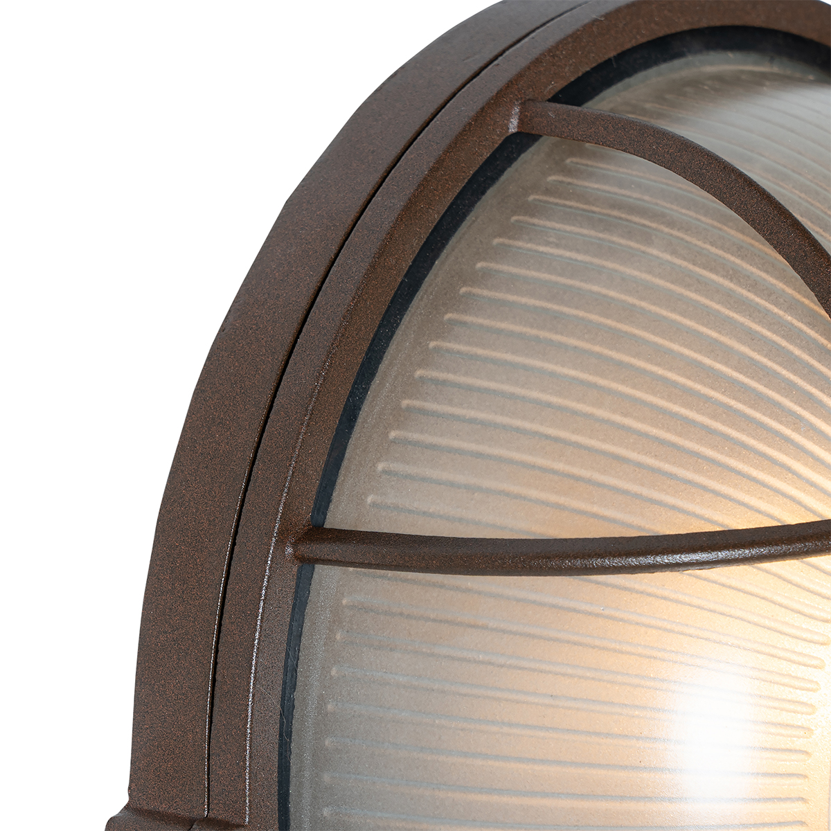 Lampada da parete per esterni industriale marrone ruggine IP44 - Hanneke