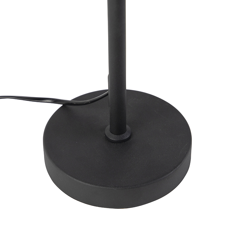 Table Lamp Black with Linen Lampshade Grey 35 cm Adjustable - Parte