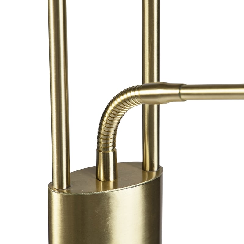 Lampadaire en or avec bras de lecture avec LED et port USB - Séville