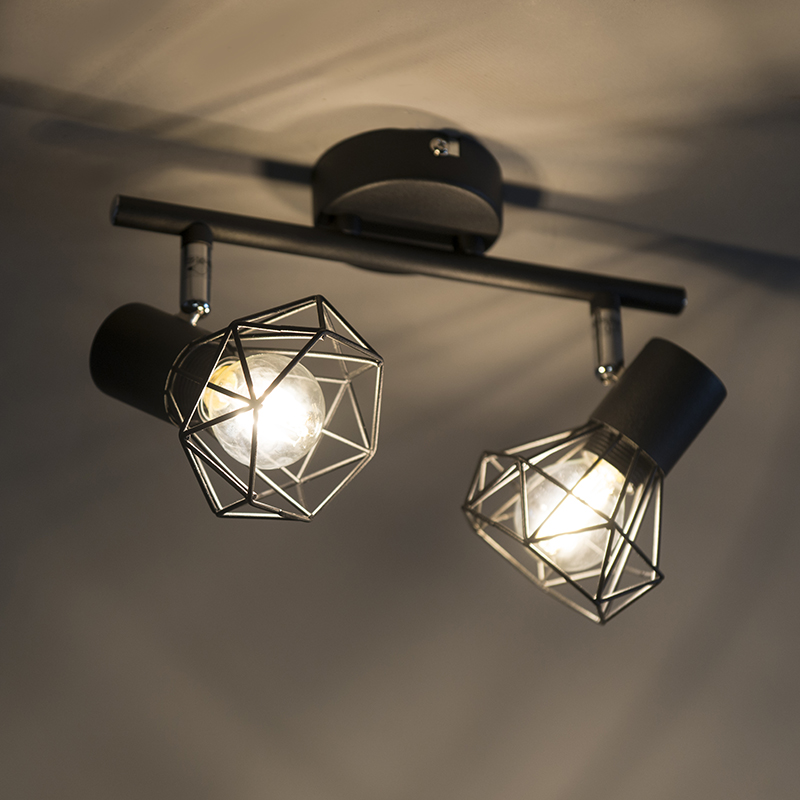 Art Deco Adjustable Spotlight Black Mosh 2