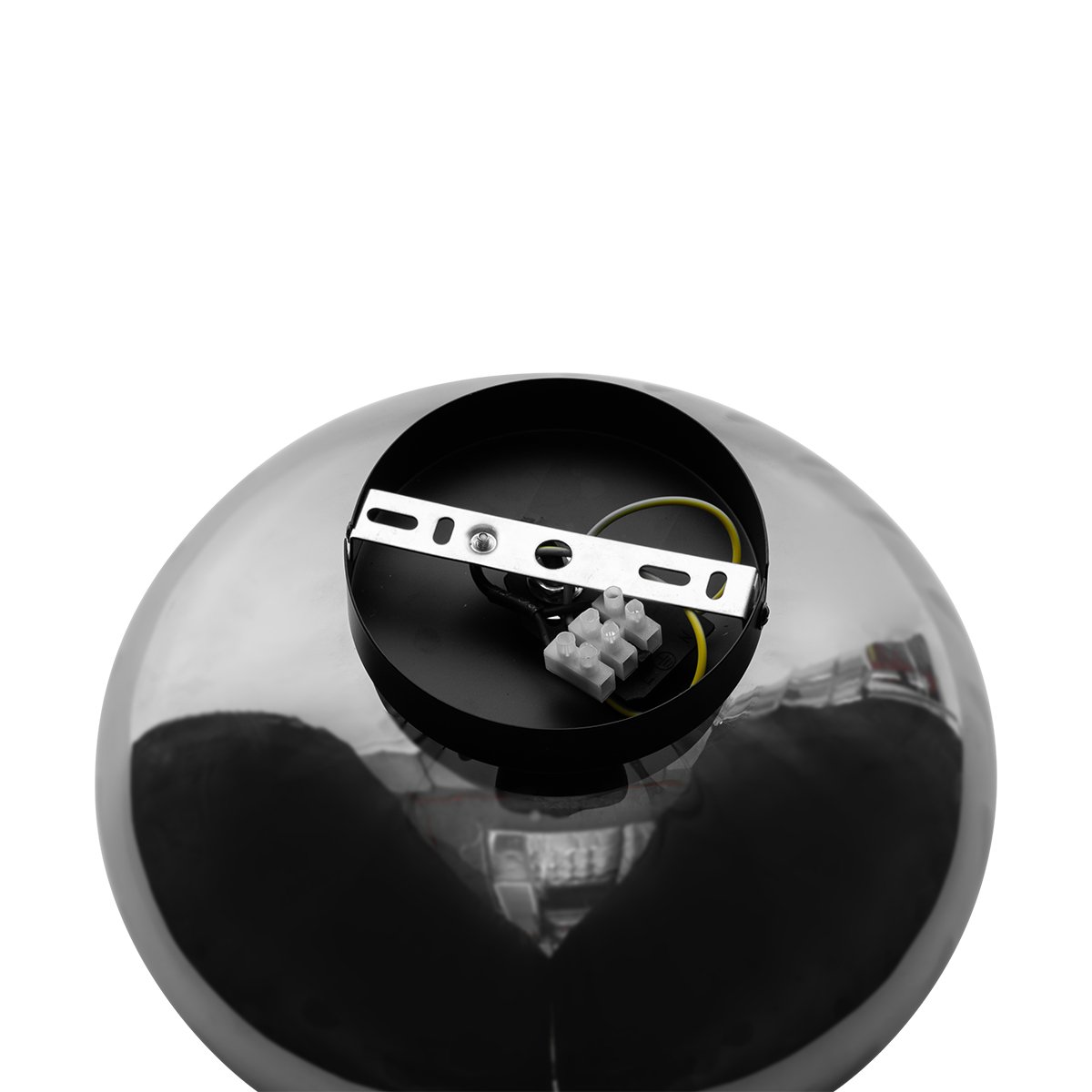 Art Deco Ceiling Light Black with Smoke Glass - Ayesha