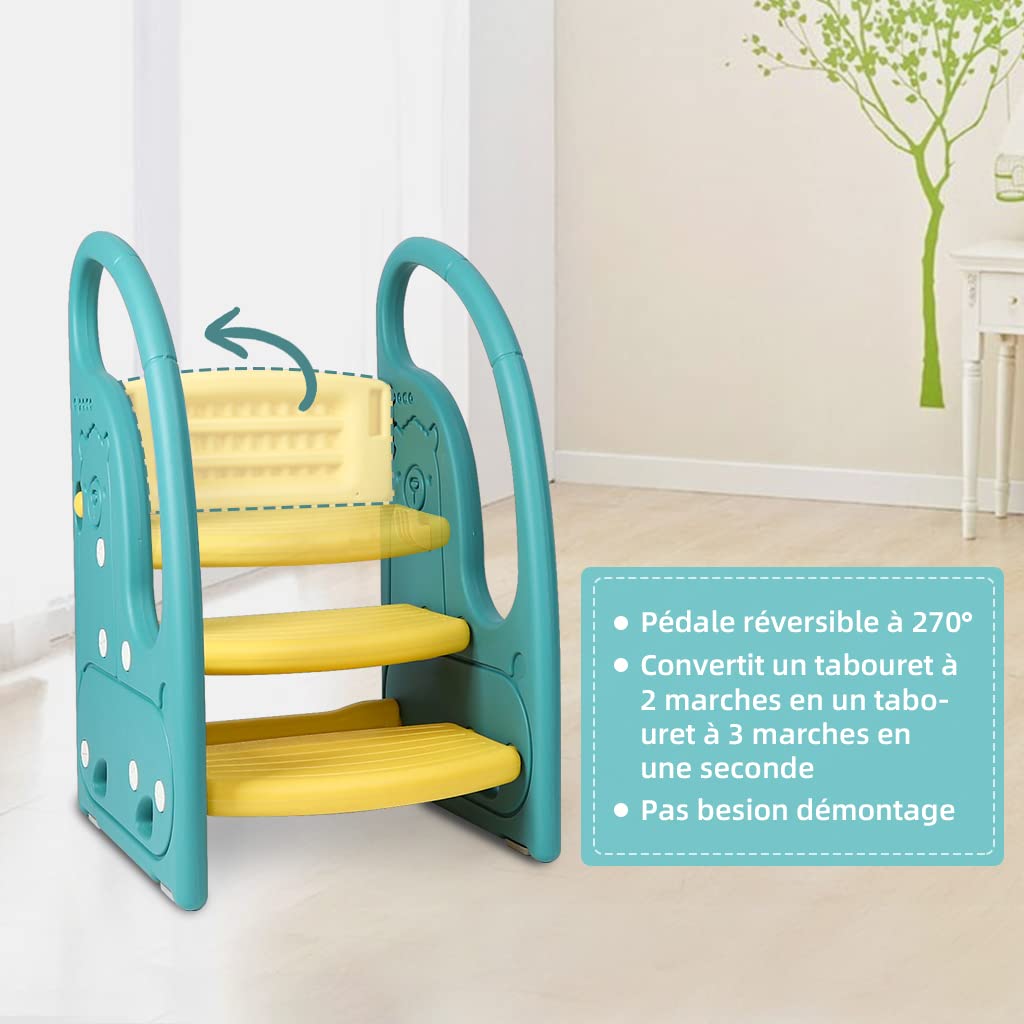 Marchepied Enfant 3 Marches Antidérapant Pour Apprentissage De La Propreté, Tabouret Bébé Vert Et Jaune, Structure Triangulaire, Rehausseur Stable -ATMOSPHERA || Songmics Soldes Boutique AAHKMJXYDAFdJAOAIMEbOAchCgvLIw0Qi3Xh6ZcLz5fRxFuSEsE