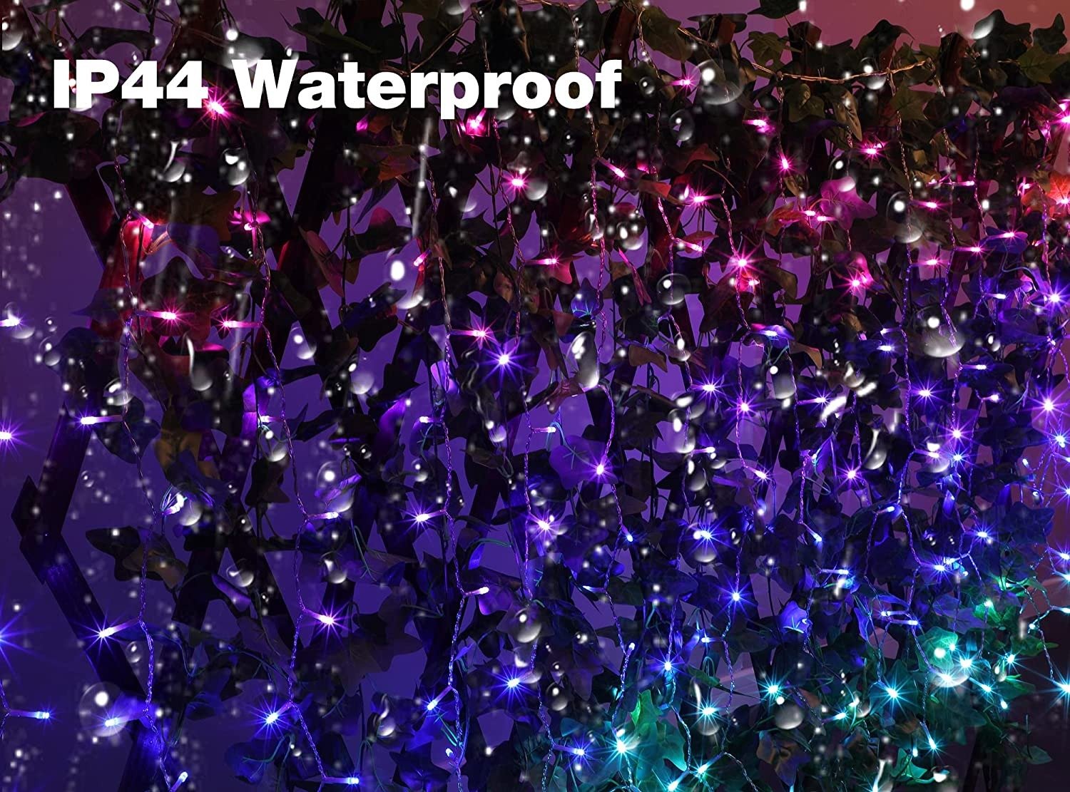 Rideau Lumineux à Brancher Intérieure, 1.5 X 1.0m LED Guirlande Lumineuse Rideau 192LEDs, 8 Modes D'Eclairage, Decoration De Fenêtre, Chambre, Noël, Mariage (Etanche IP44) - ST0019 -Lemax Decor Magasin