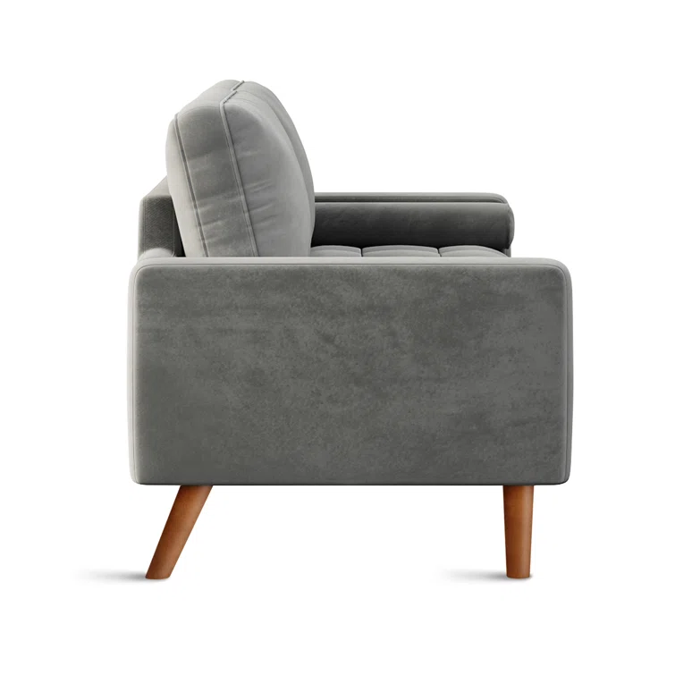 Canapé à 3 Places Moderne, Canapé à Bras Roulés En Velours Loveseat, Fauteuil Salon Avec Accoudoirs Pr Chambre Bureau, Gris, 148 Cm -VIDAXL || Songmics Soldes