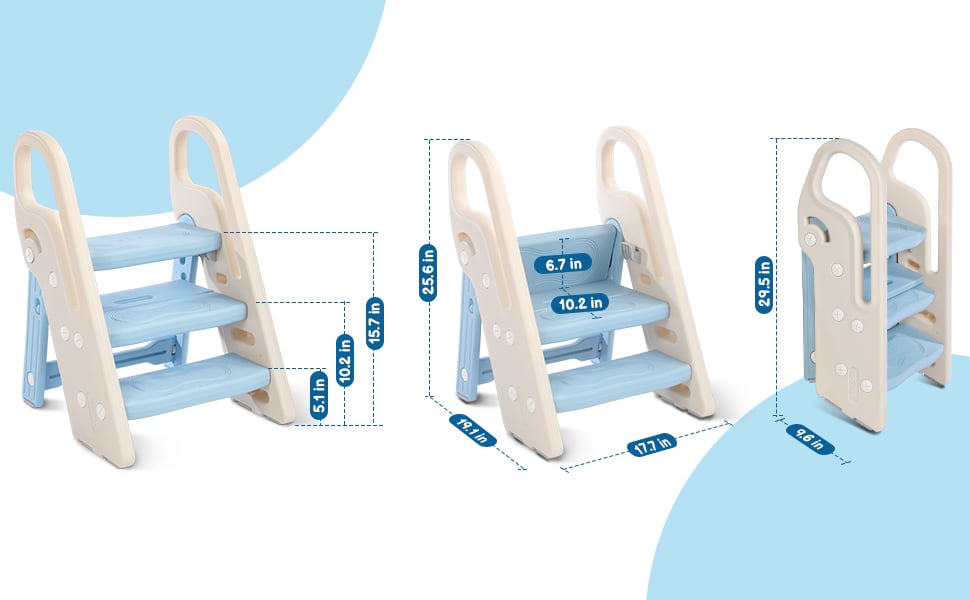 Marchepied Pliable Pour Enfant Bébé Avec 3 Marches Antidérapant, Rehausseur Stable, Hauteur Réglable, Multifonction Avec Poignées Sécurité Pr Salle De Bain, Bleu Et Beige -ATMOSPHERA || Songmics Soldes Boutique AAHKMJXYDAFdJAOAIMEbOAchCgvLIw0Qi3Xh6ZcLz5fRxORYsMWrdncRSTgP28iHCgut
