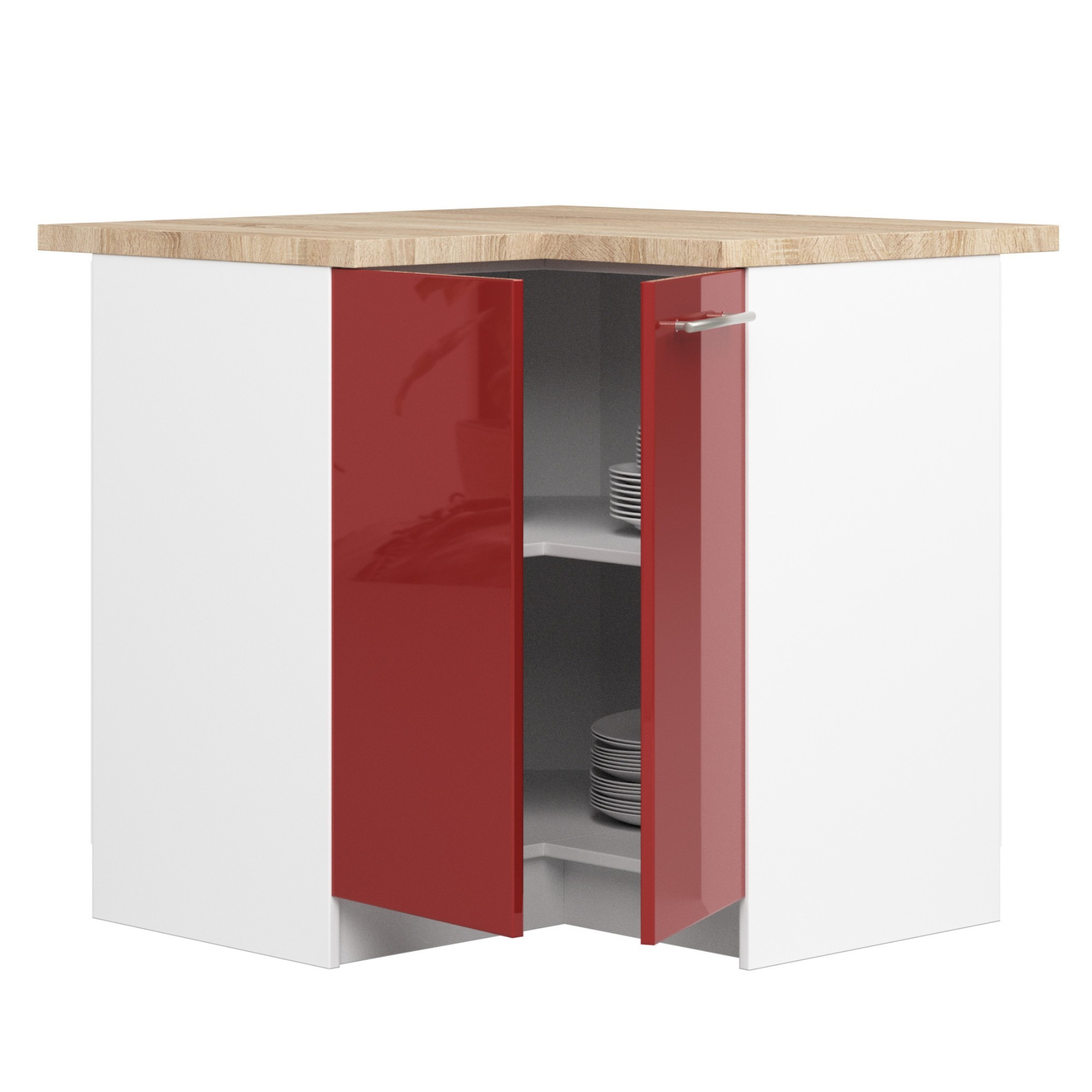 Raumhirsch Eck-Küchenunterschrank 90 cm moderne Ausführung mit Arbeitsplatte Kollektion OLIWIA Detailansicht 2